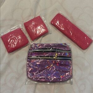 Holographic Purple Fanny Pack with Pink Accessories